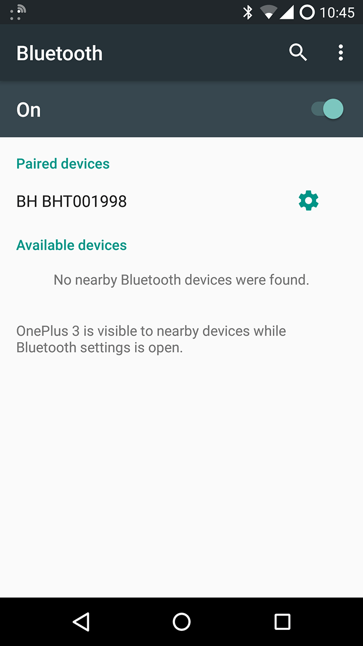 iotool settings bluetooth search