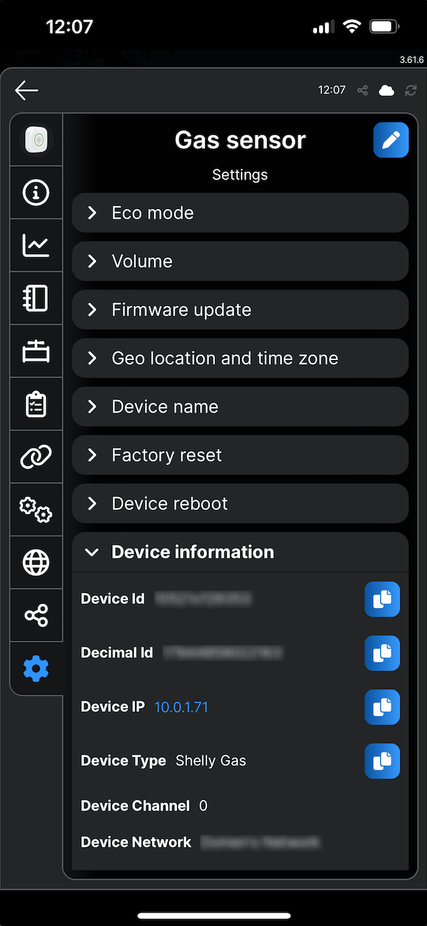 shellyCloudDeviceInformation