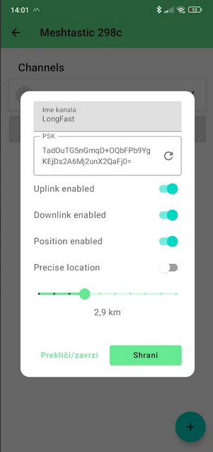 channels config
