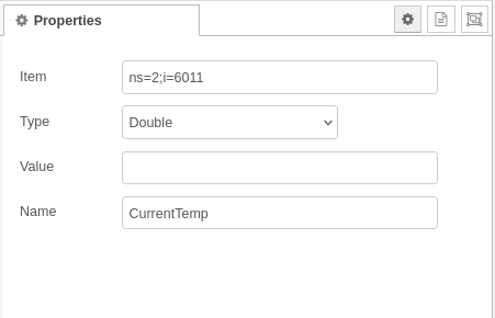 CurrentTemp Item node properties